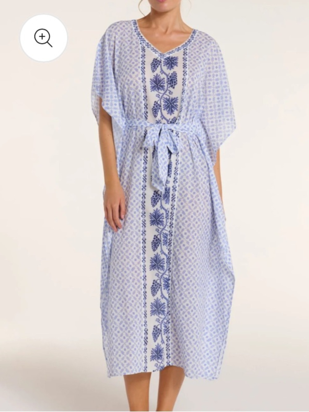 HERMOZA Carrie Caftan in Santorini Dots